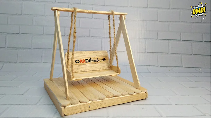 Making miniature swings from ice cream sticks