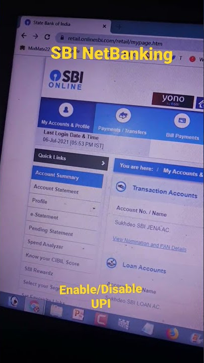 Enable Disable UPI accounts | SBI NetBanking | #shorts #mixmate22