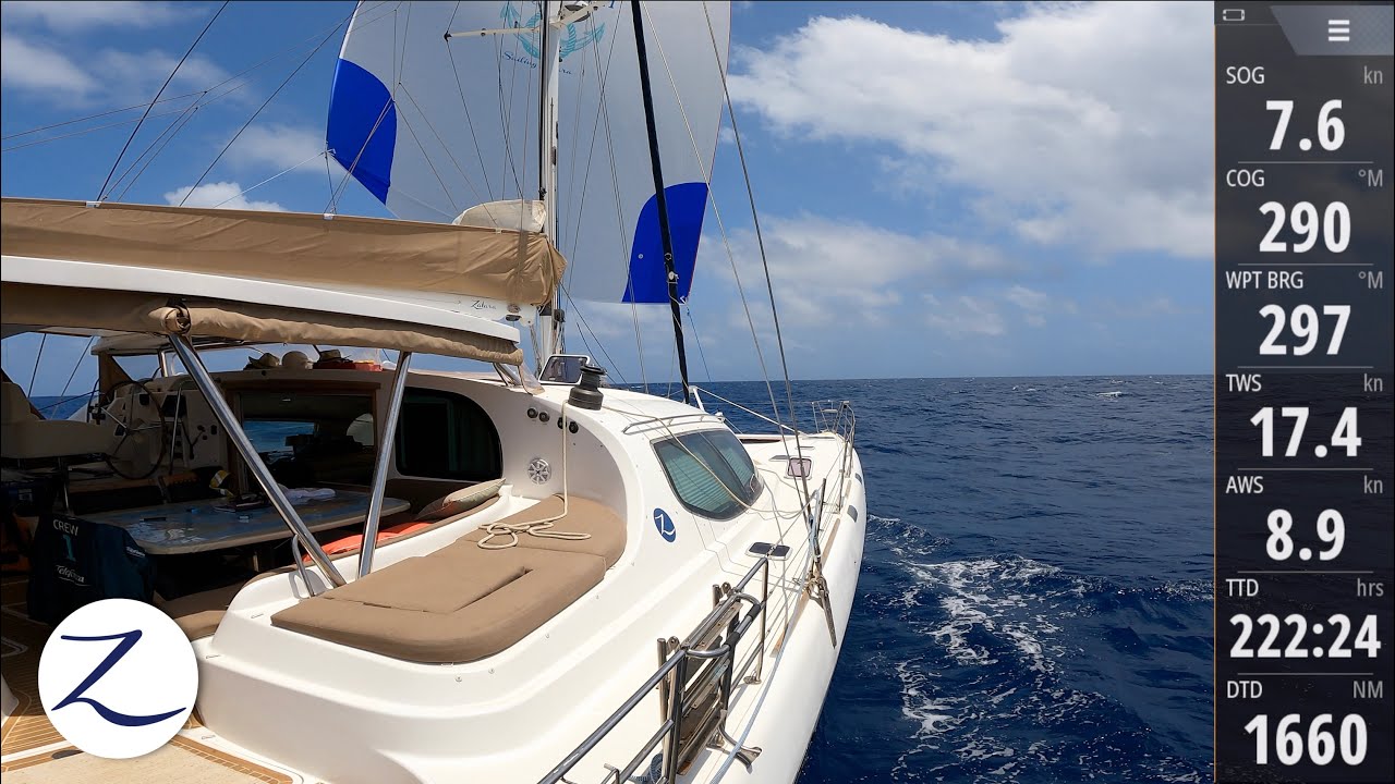 SLOW BOAT TV: ONE HOUR Uninterrupted Blue Water Sailing ASMR (w/Navigation & Wind Stats)