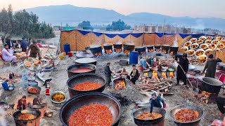 Afghanistan Biggest village marriage ceremony | Cooking Kabuli Pulao for a crowd