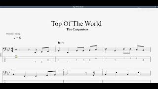 The Carpenters Top Of The World Bass Tab Youtube