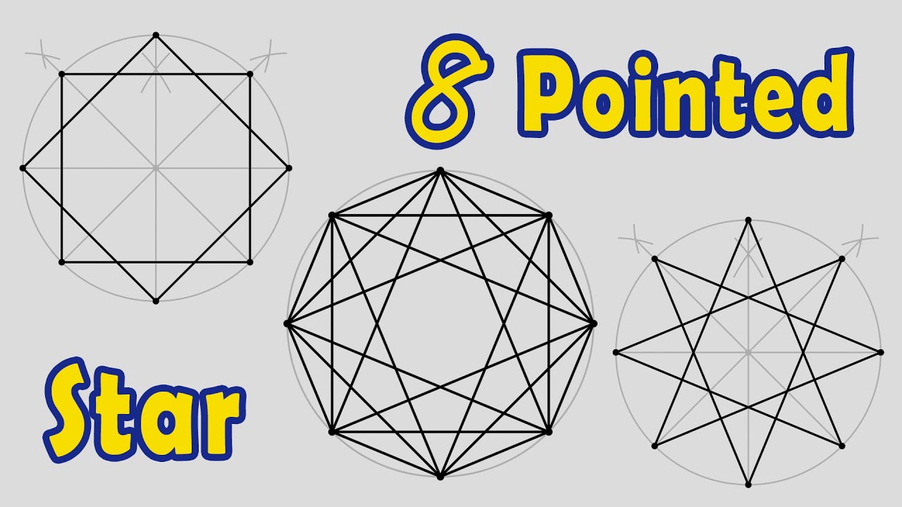 How to Draw Eight Pointed Star (8/2 and 8/3) - YouTube