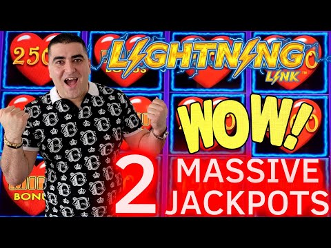 WOW 2 MASSIVE JACKPOTS On Lighting Link Slot Machine - Luckiest Gambler In The World