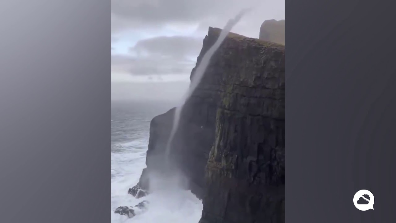 Spectacular vortex on the cliffs of the Faroe Islands - YouTube