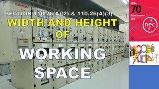 110.26(A)(2) & (A)(3) WIDTH AND HEIGHT OF WORKING SPACE -NEC 2023