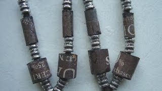 HOW TO MAKE TUBE BEADS FROM NEWSPAPER. Paper beads, Paper jewelry, how to diy