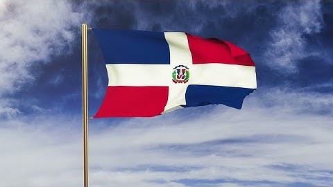 4K Dominican Republic flag waving in the wind. Green screen, alpha matte. Loopable animation Stock