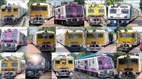 [19 in 1] Amazing multicolored different model EMU local trains at Palta Station/ER- Kolkata Trains!