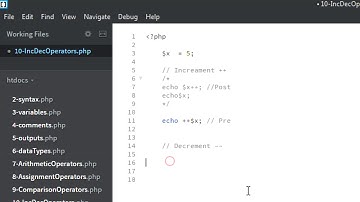 11 - Increment & Decrement Operators - PHP Basics