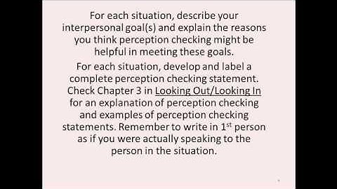 Perception Checking