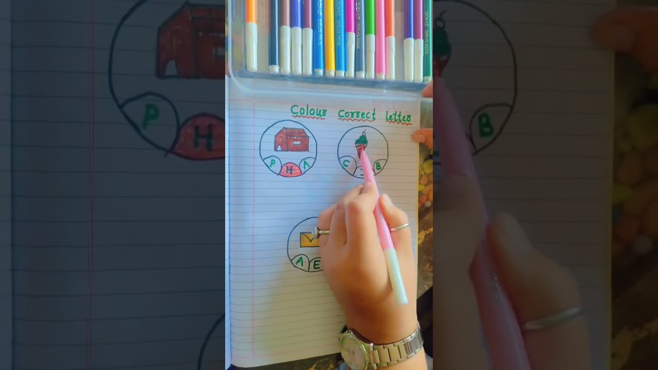 colour the correct letter 