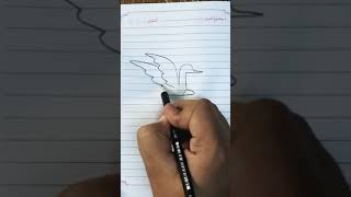 رسم حرف الطاء وتحويله لطائر