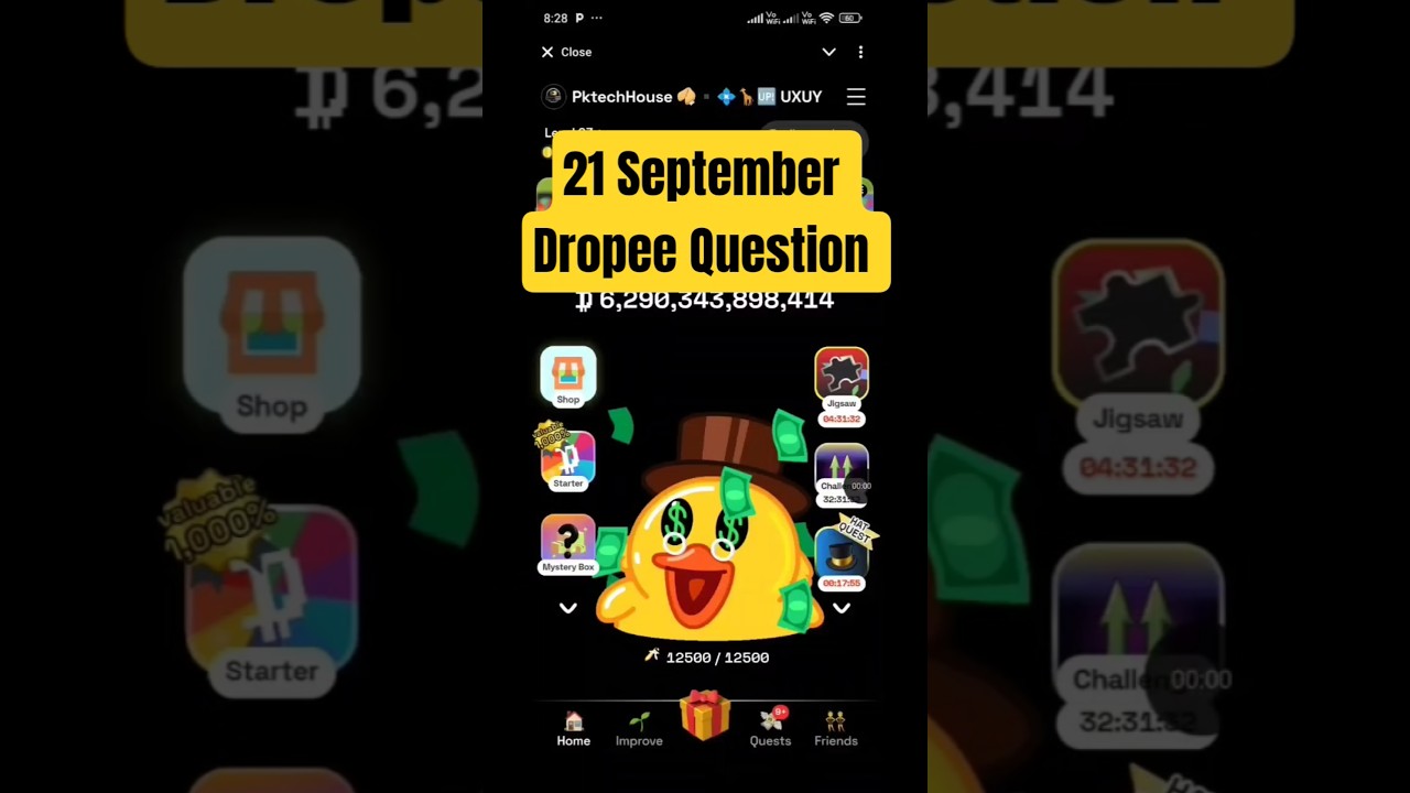 Dropee Question of the day answer 🔥 Today 21 September Dropee daily quiz Answer 🔥 Dropee answer