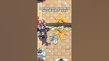Defend this push as cheaply as possible!  Part 2🤔🥇#clashroyale #shorts