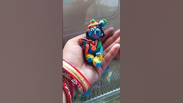 DIY Little krishna clay Art ❤ 😍 | Making krishna idol  #shorts #krishna