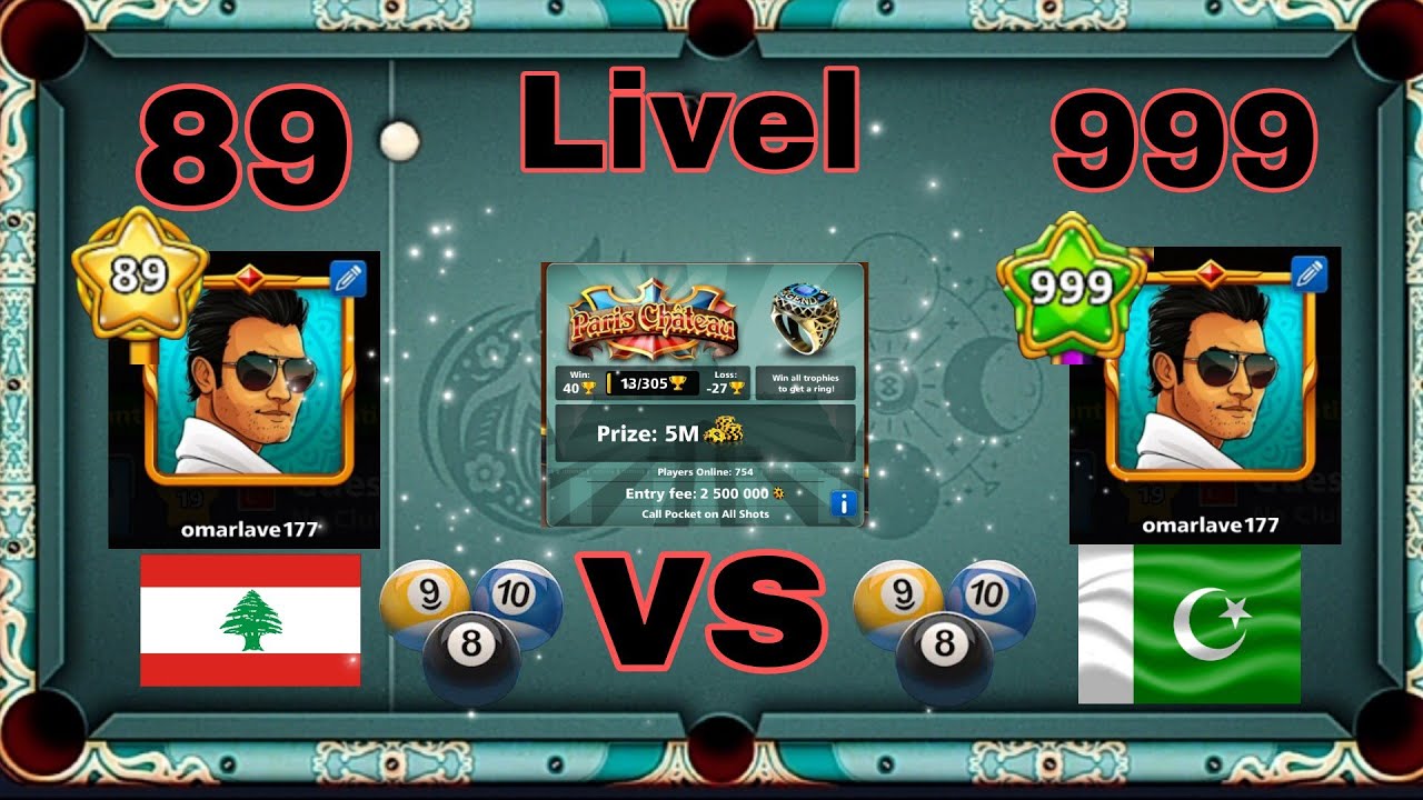 LVL 89 Table Paris 8 Win 2 Loss Lift Queens For Followers 8ball pool ...