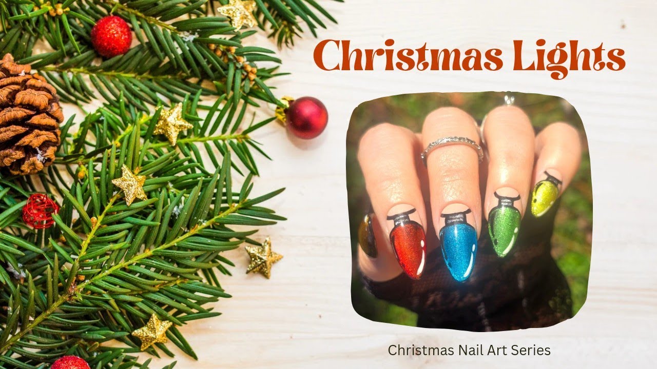 🎄 Cat Eye Christmas Lights Nails / Beginner Friendly Tutorial