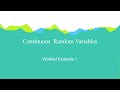Worked Example-1 | Continuous Random Variable | Further Statistics | CAIE A Level