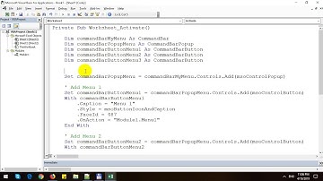 Create Custom Menu with Excel VBA - Part 3