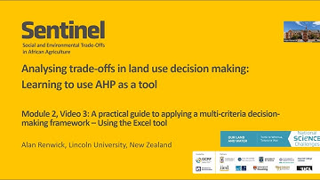 Module 2, Video 3 - Analysing trade-offs in land use decision making: learning to use AHP as a tool