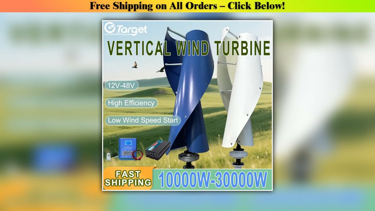 Fast Shipping VerticalWind Turbine 10000W 20000W 48V 24V Generator Permanent Magnet Suspension Low