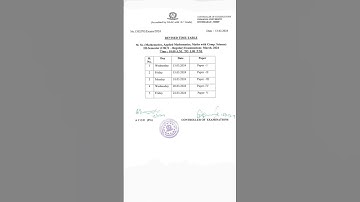 OU PG IIIRD SEMESTER REVISED EXAMINATION TIMETABLE