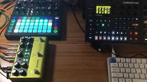 first jam with Strymon Volante + synth