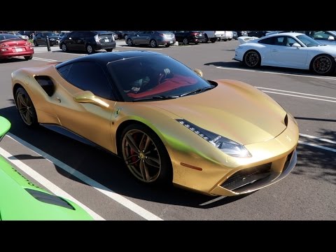 Gold Ferrari 488 GTB REALLY FAST! - YouTube