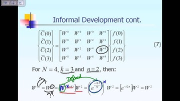 Lecture 11: FFT: Informal Development of FFT Part 3 of 3