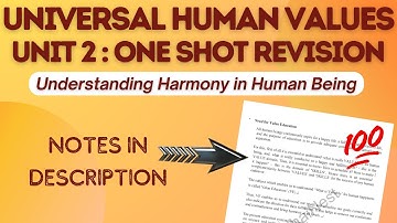 UHV Unit 2: ONE SHOT | Harmony in Human Beings | Universal Human Values | AKTU 2025