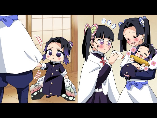 Kanawo and Aoi raise their infantized Kocho Shinobu, but