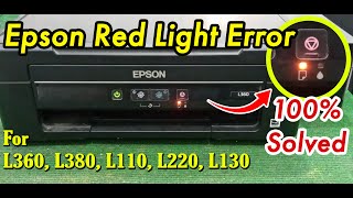 Epson L360 Red light blinking | Epson Printer Paper Jam error | Paper jamed and red light comes