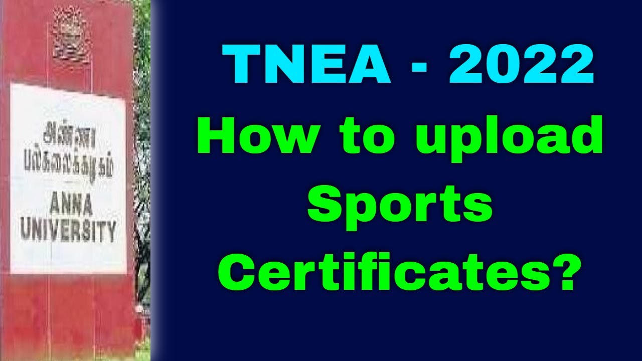 TNEA 2022 Eminent Sports Person How to upload Sports Certificates
