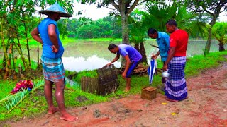 Best Traditional Fishing | Asian Traditional Fishing in Village After Raining