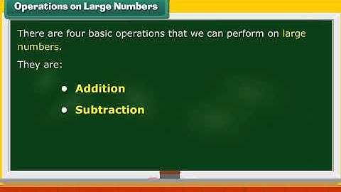 Operations on Large Numbers | Class 5 | Maths