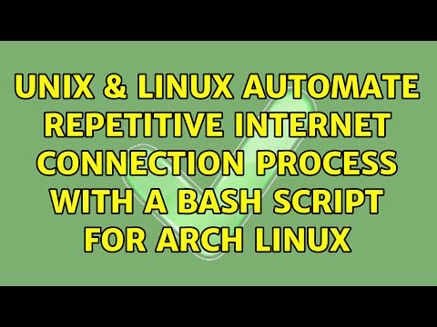 Unix & Linux: automate repetitive internet connection process with a bash script: for Arch Linux