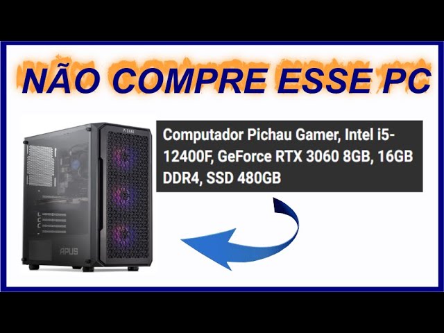 Pc Pichau Gamer, Intel i5-10400F, GeForce RTX 3050 8GB, 16GB DDR4, SSD  480GB