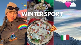 Regenboog wolk op de berg in de Alpen | Wintersport in Italië (Alpen)