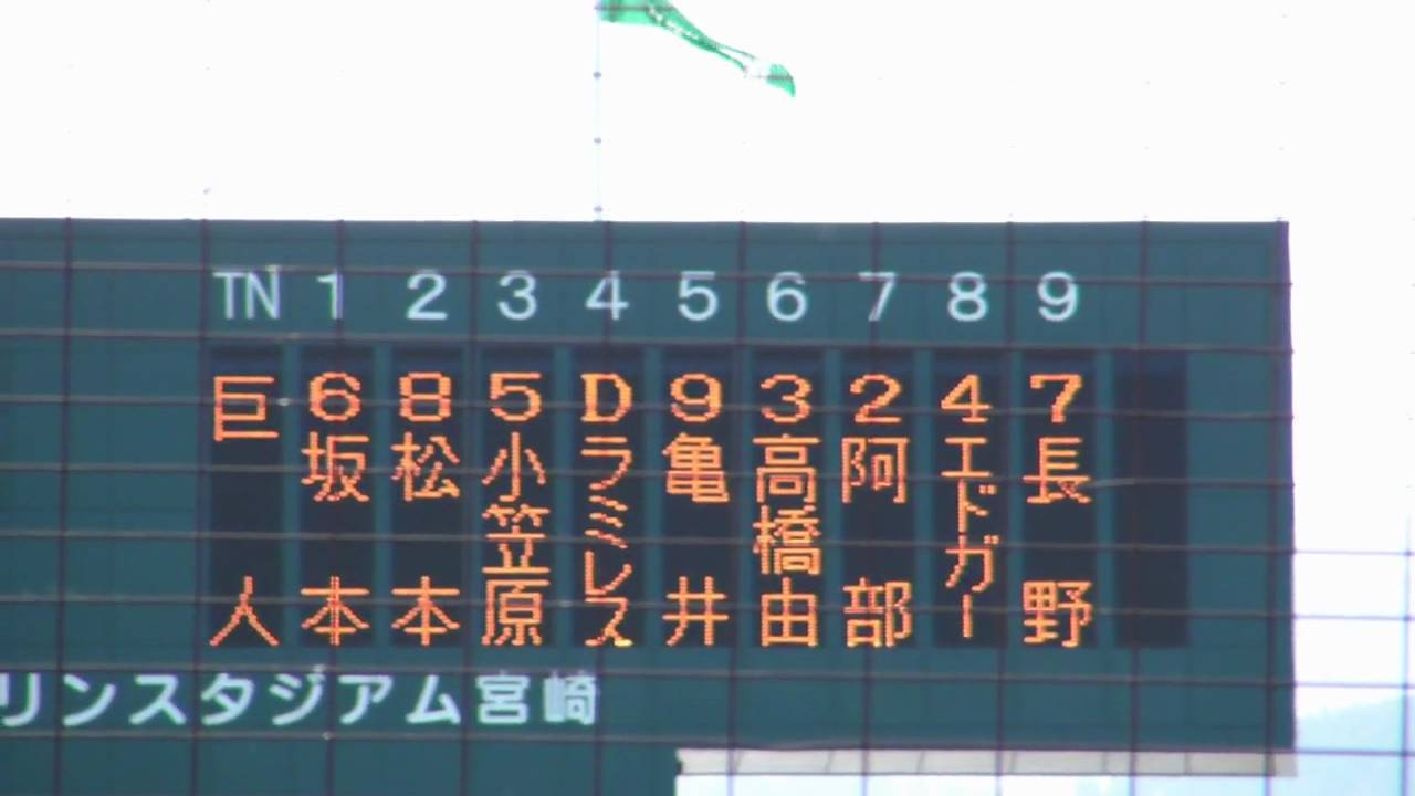 プロ野球 オープン戦 巨人のスタメン発表と津波警報の 放送 Youtube