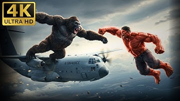King Kong vs Red Hulk: The Confrontation Begins on a Military Cargo Plane