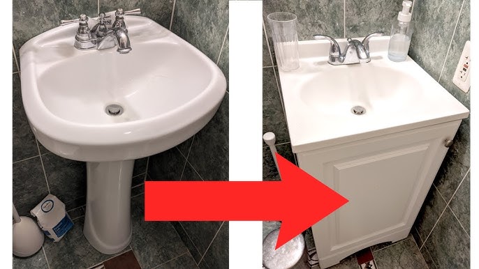 Bathroom Pedestal Sink Into A Vanity