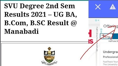 SRI VENKATESWARA UNIVERSITY DEGREE 2nd SEMESTER RESULTS DECLARED 2021
