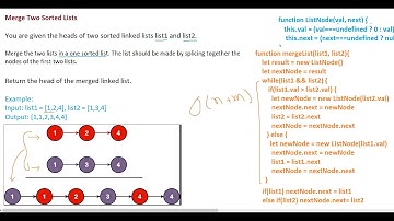 Interview Questions | Merge two sorted linked list | JavaScript | NodeJS | leetcode
