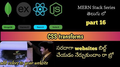 What are css transform  property and its values explained in telugu || MERN stack series