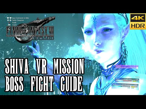 How to Beat Shiva Boss Fight - VR Mission - Final Fantasy VII Remake [4k HDR]