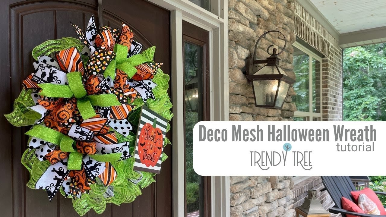 Halloween Wreath using 10" Mesh Pouf & Ruffle Technique