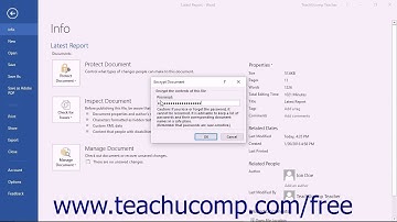 Word 2016 Tutorial Applying Password Protection to a Document Microsoft Training