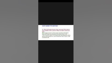 class 12 English # chapter Deep water # shórt Questions type answer # shórt Questions and answers