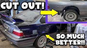 BMW e36 Drift Car Rear OverFenders Install!