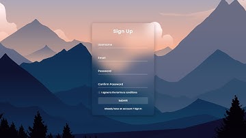 Glassmorphism Sign Up Form Using HTML & CSS